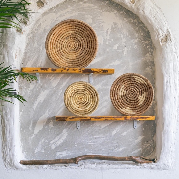 Seagrass & Bamboo Wall Basket Set - Natural - Picture 5 of 6